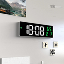 Relógio de parede digital, tela LED com despertador eletrônico, temperatura e umidade