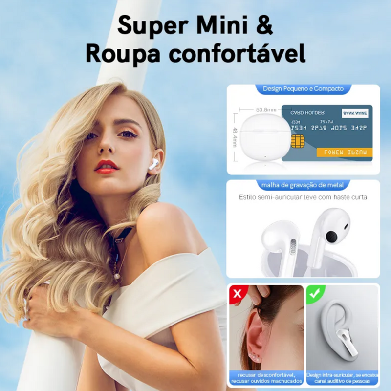 Fone de Ouvido QCY T20 Bluetooth Baixa Latência, Driver de Alta fidelidade