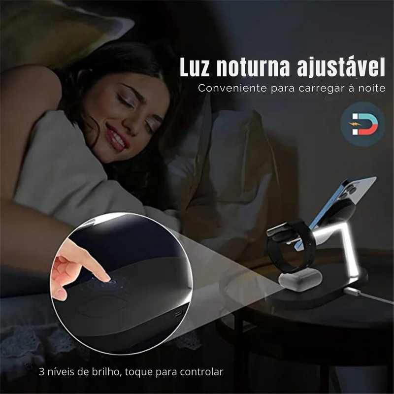 Base de carregamento Magnético por indução 5 em 1 para IPhones, AppleWatch e Airpods