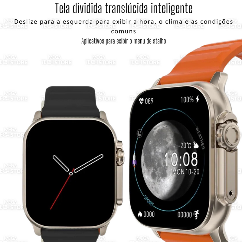 SmartWatch IWO 17 Pro MAX Series 9 ULTRA IP68 À Prova D' Água Lançamento + 4 Pulseiras em Nylon de Brinde