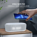 Base de Carregamento por indução com Despertador Mostrador de hora Digital e Luz LED