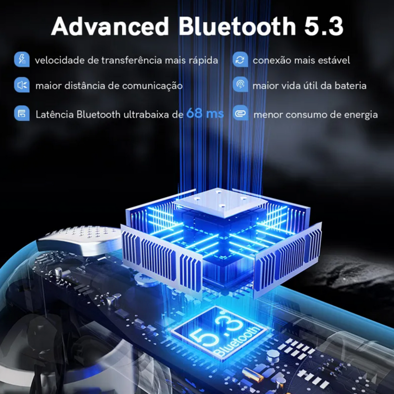 Fone de Ouvido QCY T20 Bluetooth Baixa Latência, Driver de Alta fidelidade