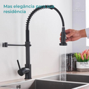 Torneira de cozinha Matte Black Pull Down, Bocal de múltiplos modos para água quente e fria