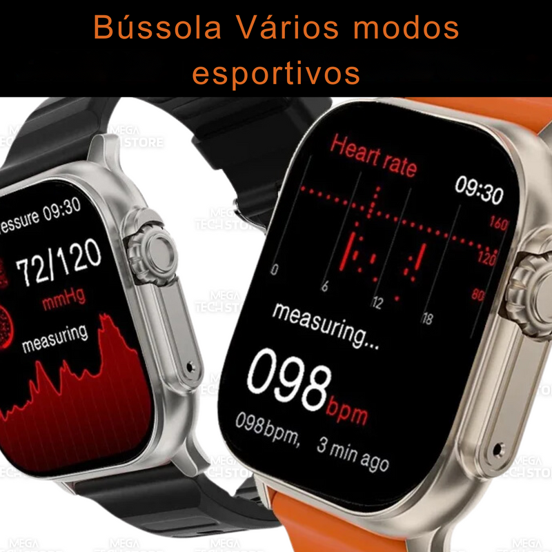 SmartWatch IWO 17 Pro MAX Series 9 ULTRA IP68 À Prova D' Água Lançamento + 4 Pulseiras em Nylon de Brinde