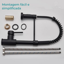 Torneira de cozinha Matte Black Pull Down, Bocal de múltiplos modos para água quente e fria