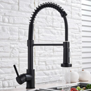 Torneira de cozinha Matte Black Pull Down, Bocal de múltiplos modos para água quente e fria