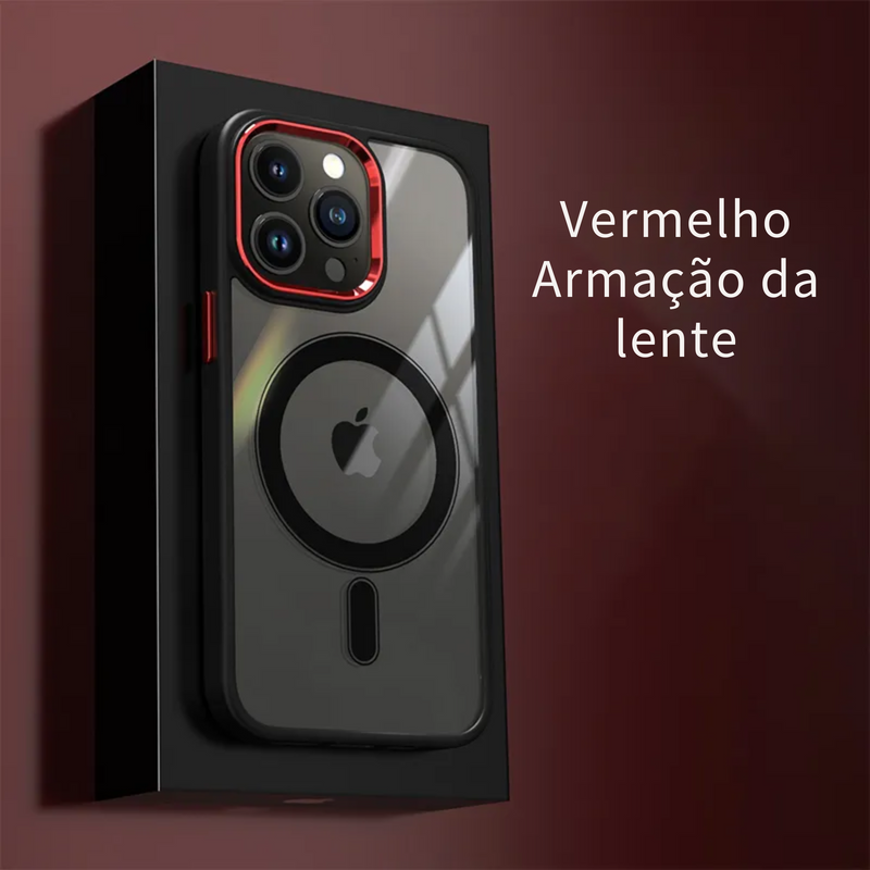 Case NaNoGlass Premium Para IPhone Magnética Magsafe  à Prova de Choque híbrido
