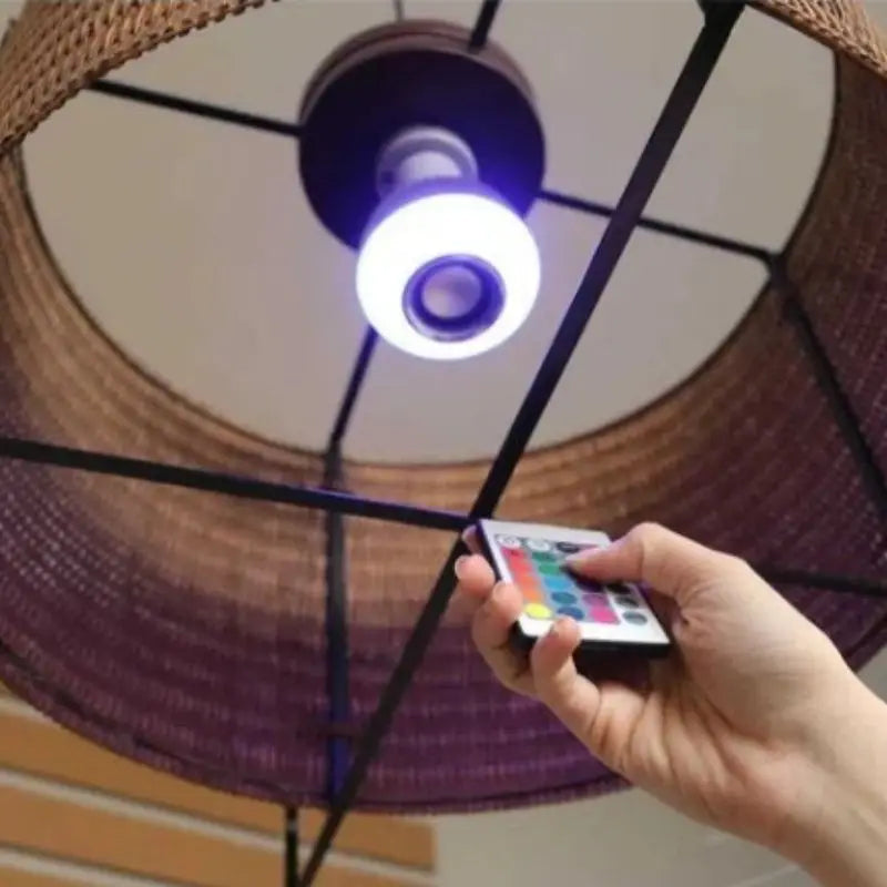 Lâmpada Bluetooth de LED com Caixa De Som e Controle RGB 12W