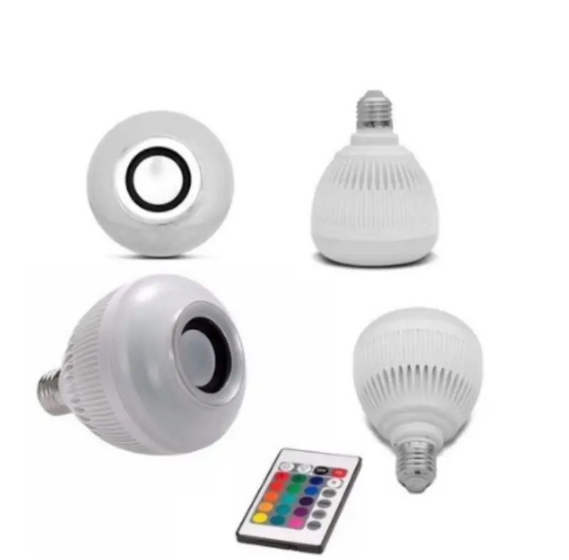 Lâmpada Bluetooth de LED com Caixa De Som e Controle RGB 12W
