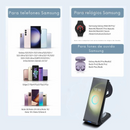 Base de carregamento sem fio 3 em 1 para dispositivos Samsung