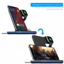 Suporte de carregamentocarr sem fio 3 em 1 para iPhone e Android, Airpods Pro e AppleWatch