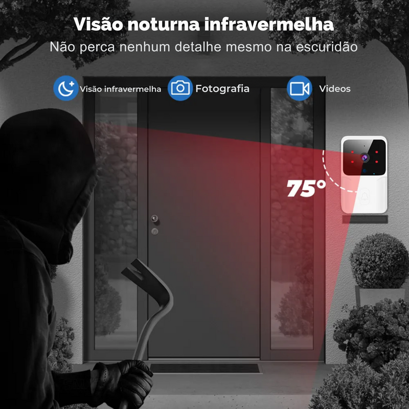 Campainha sem Fio com Câmera de vídeo HD