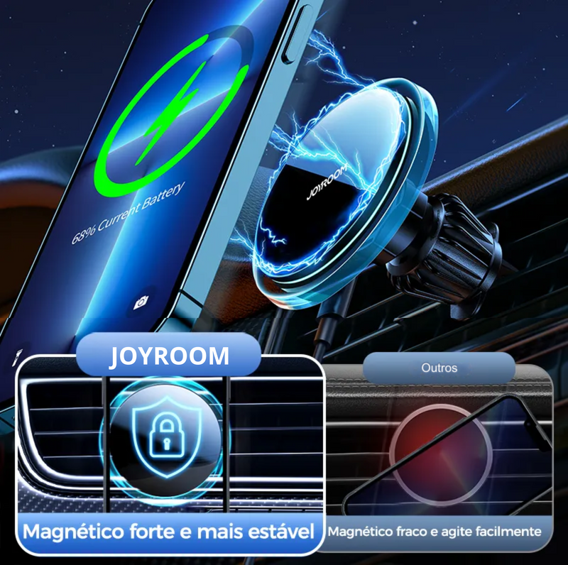 Suporte de Telefone Magnético Automotivo JOYROOM Carregamento por Indução