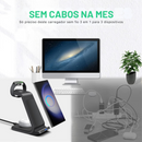 Base de carregamento sem fio 3 em 1 para dispositivos Samsung