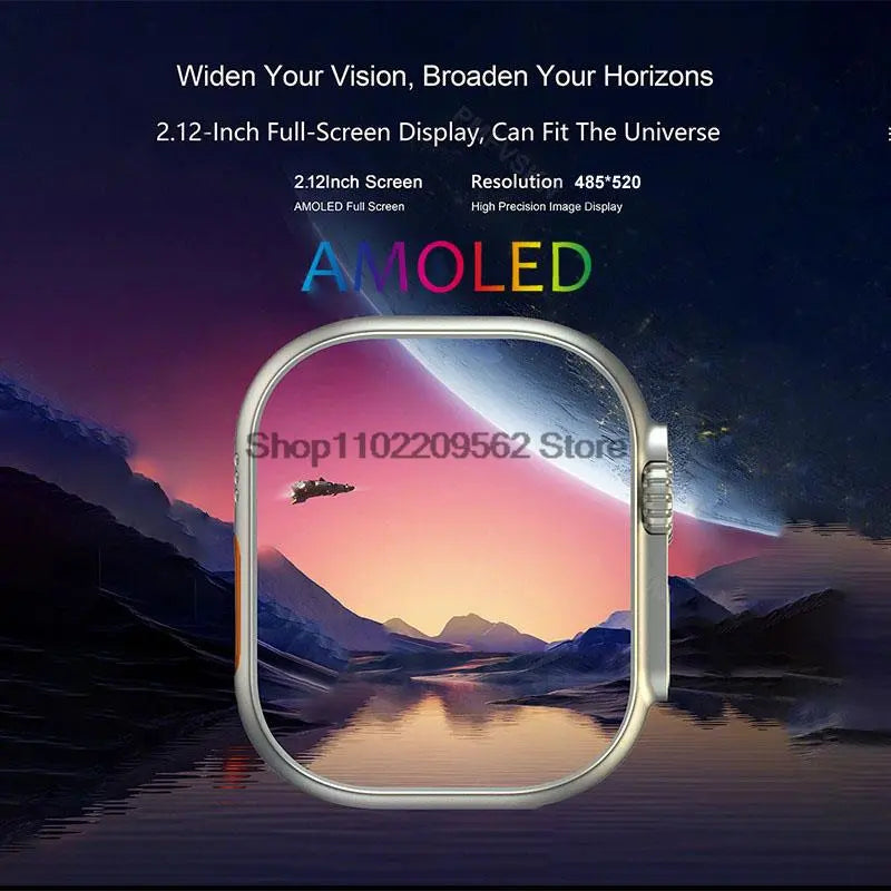SmartWatch Ultra Series 8 Pro MAX Gen 2, NFC Desbloqueio de porta, Tela AMOLED, Carregamento por indução