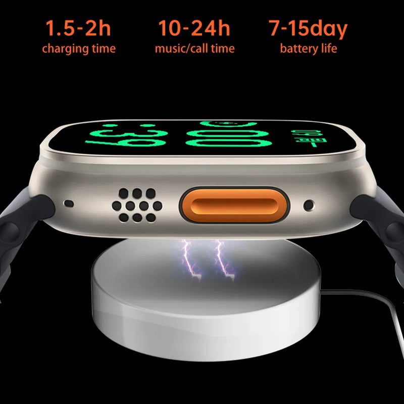 SmartWatch Ultra Series 8 IWO,NFC Desbloqueio de porta, carregamento sem fio - MegaTech - MegaTechStore
