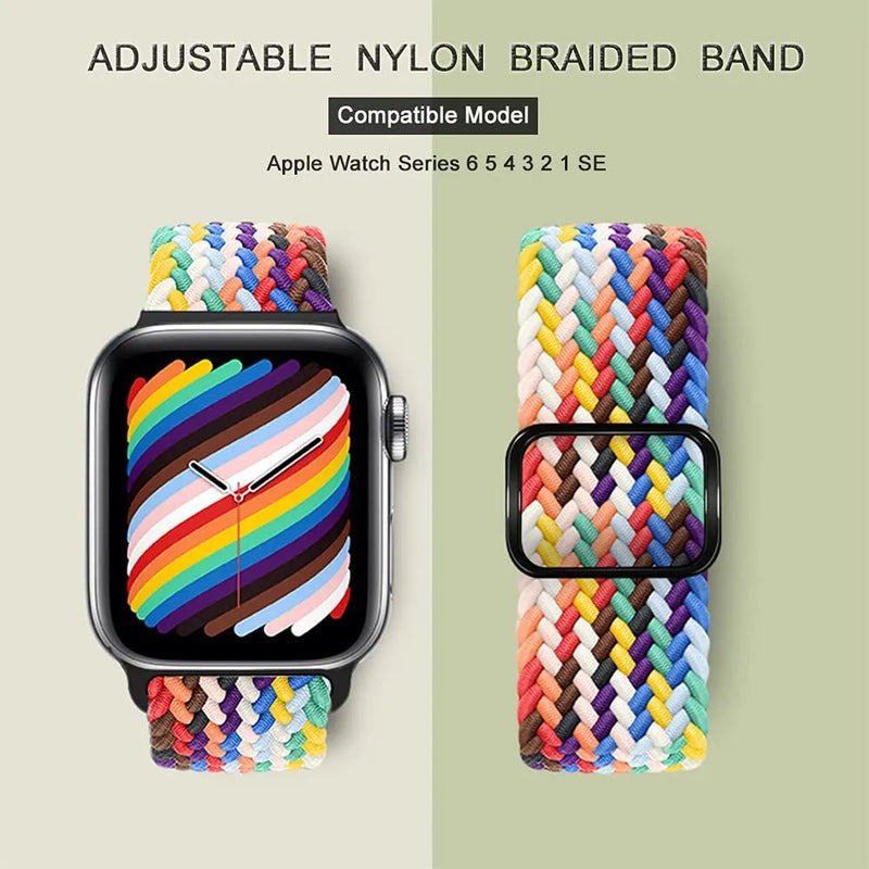 Pulseira de Nylon Ajustável para Apple Watch Ultra e SmartWatch