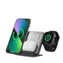 Base de carregamento 4 em 1 por indução, Despertador e Relogio Digital para, IPhone e Samsung - MegaTech - MegaTechStore
