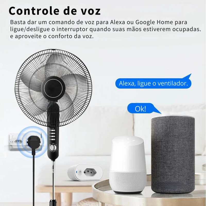 Tomada inteligente Smart Home c/ Controle por voz