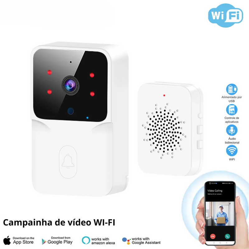 Campainha sem Fio com Câmera de vídeo HD