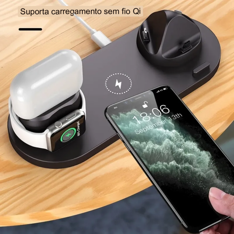 Base de Carregamento 4 em 1 por indução para IPhones, AirPods, Apple Watch