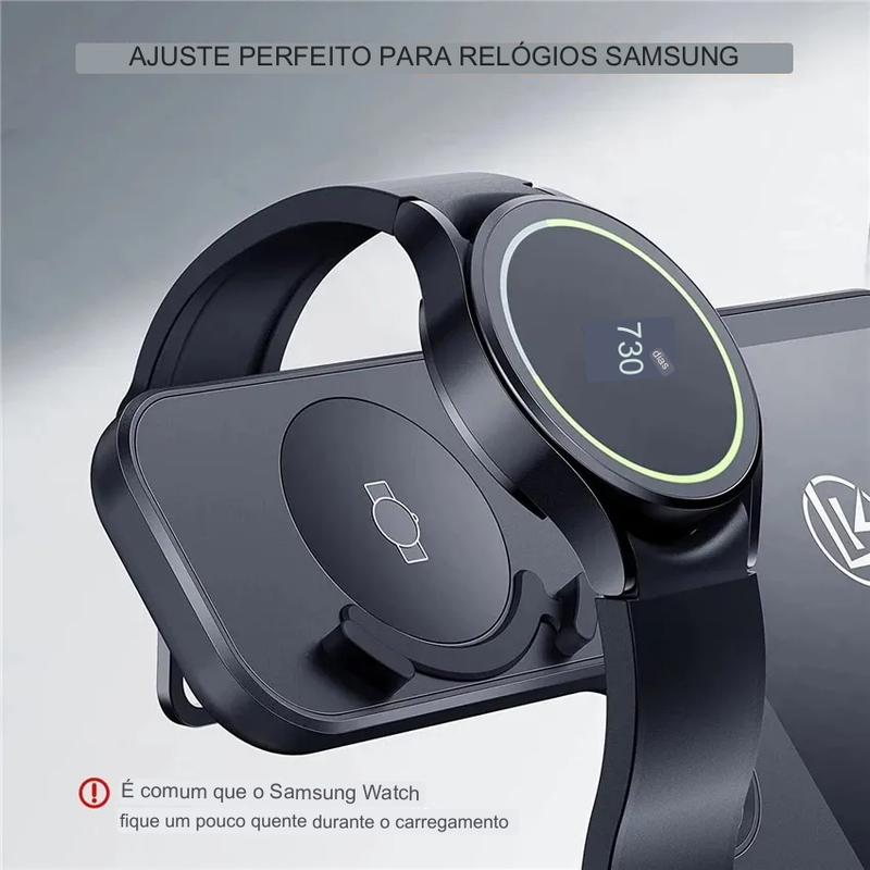 Base de Carregamento 3 em 1 por indução, Para Samsung, Galaxy Watch, Galaxy Buds
