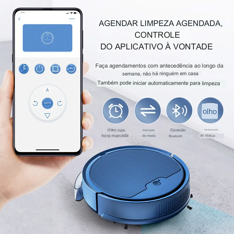 Robô Aspirador de pó Inteligente BOWAI 3 em 1 silencioso