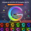 Luminaria de Mesa G-Speaker Smart RGB, Carregador por Indução, Bluetooth Alto-falante e Despertador
